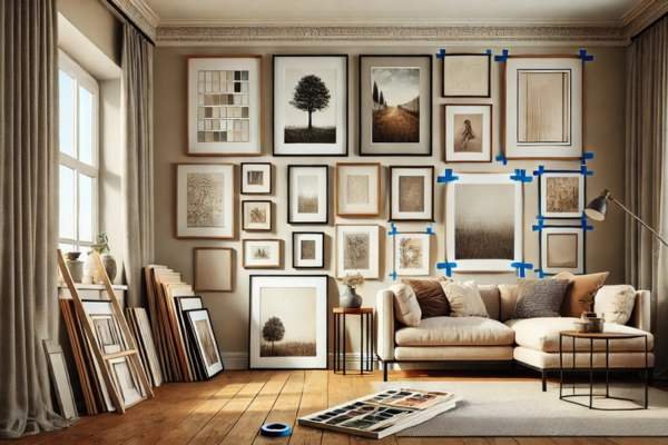 Arranging Multiple Art Pieces On A Wall
