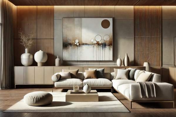 Hanging Art Over Large Furniture Pieces
