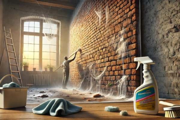 Preparing The Brick Surface For Art Installation
