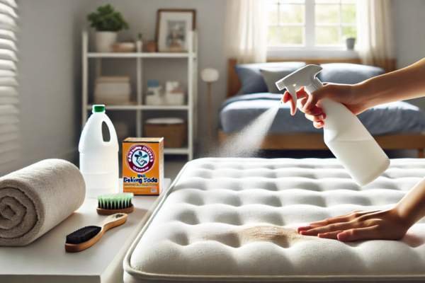 Spray The Vinegar Solution On The Stained Area
